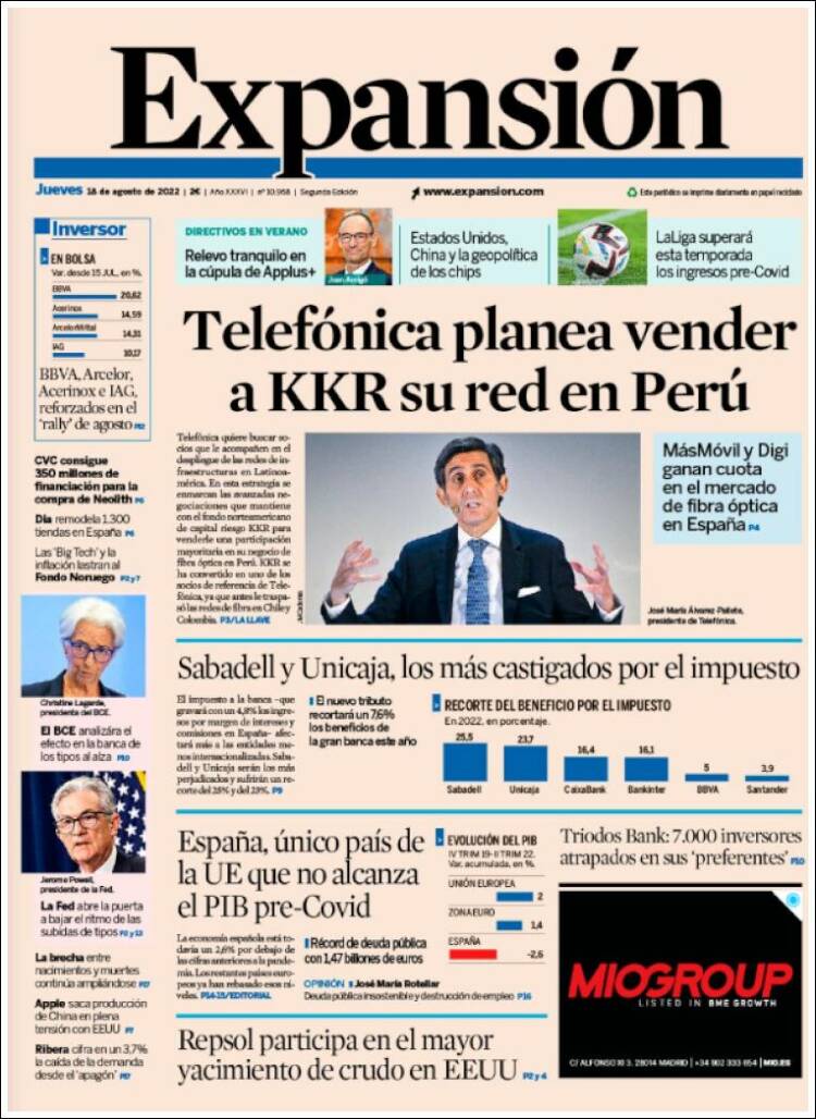 Portada de Expansión (Espa&ntilde;a)