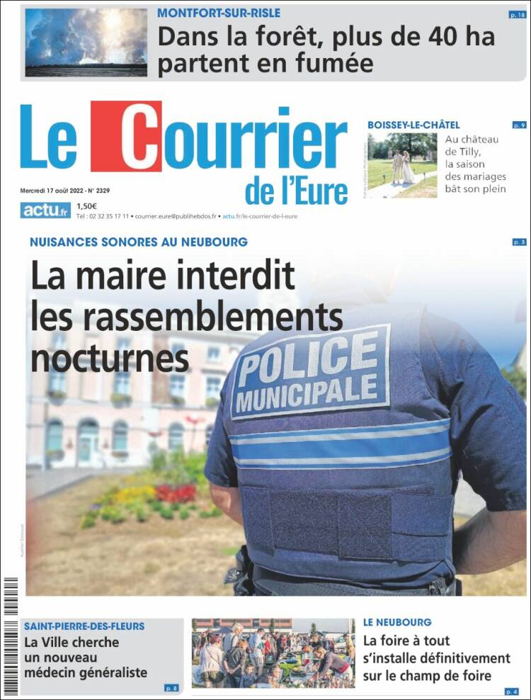 Portada de Le Courrier de l'Ouest (Francia)