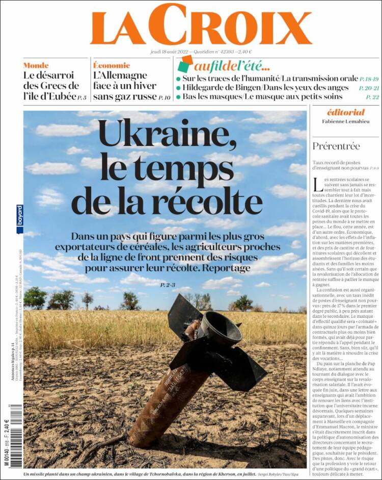 Portada de La Croix (Francia)