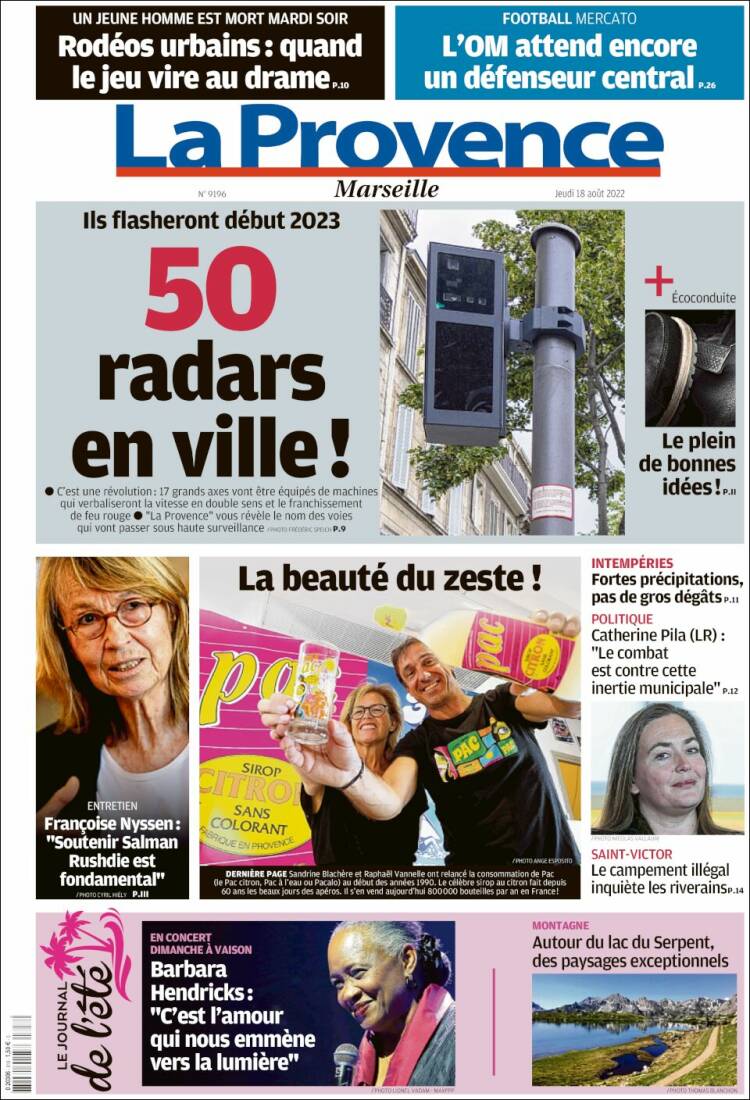 Portada de La Provence (Francia)
