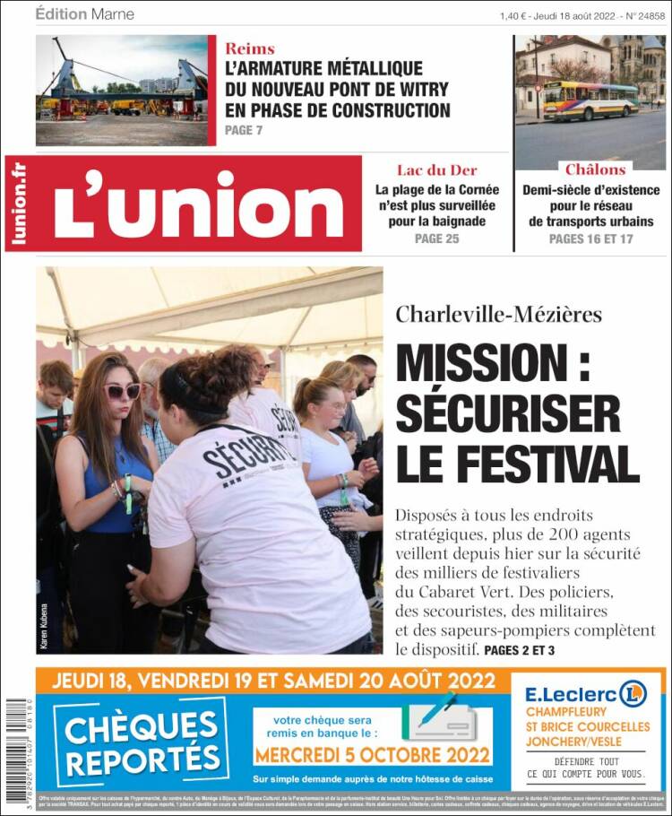 Portada de L'Union (Francia)