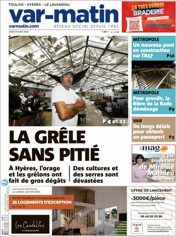 Portada de Var-Matin (Francia)
