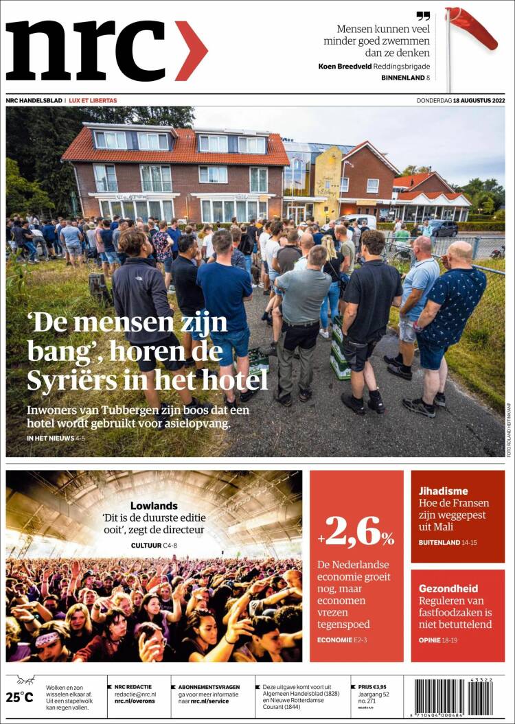 Portada de NRC Handelsblad (Pa&iacute;ses Bajos)
