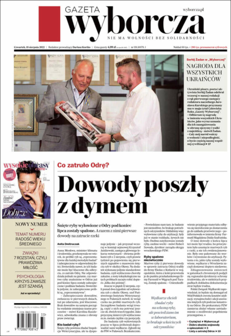 Portada de Gazeta Wyborcza (Polonia)