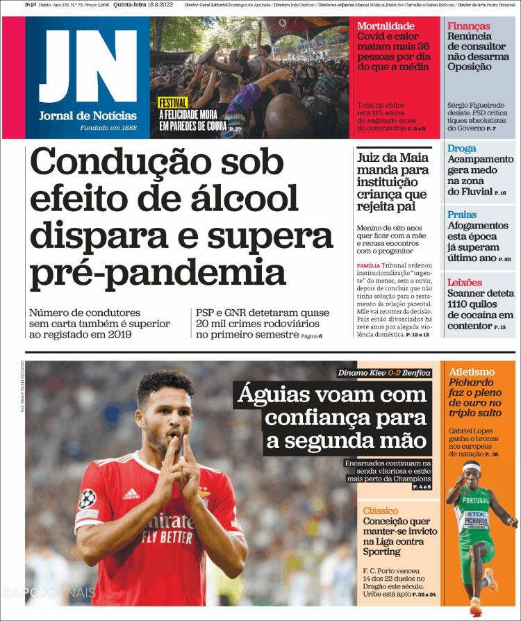 Portada de Jornal de Notícias (Portugal)