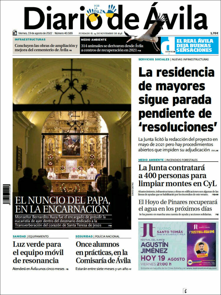 Portada de Diario de Ávila (España)