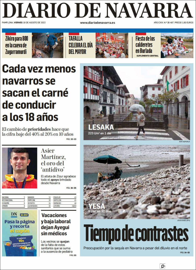 Portada de Diario de Navarra (España)