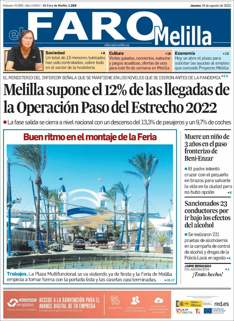 Portada de El Faro de Melilla (España)