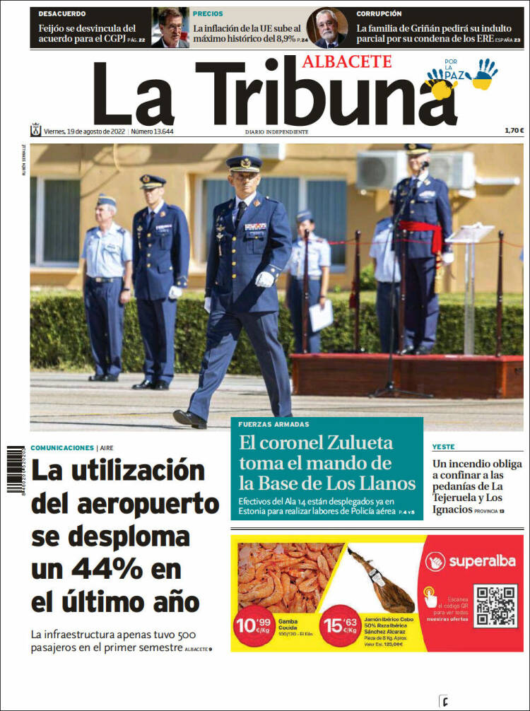 Portada de La Tribuna de Albacete (España)