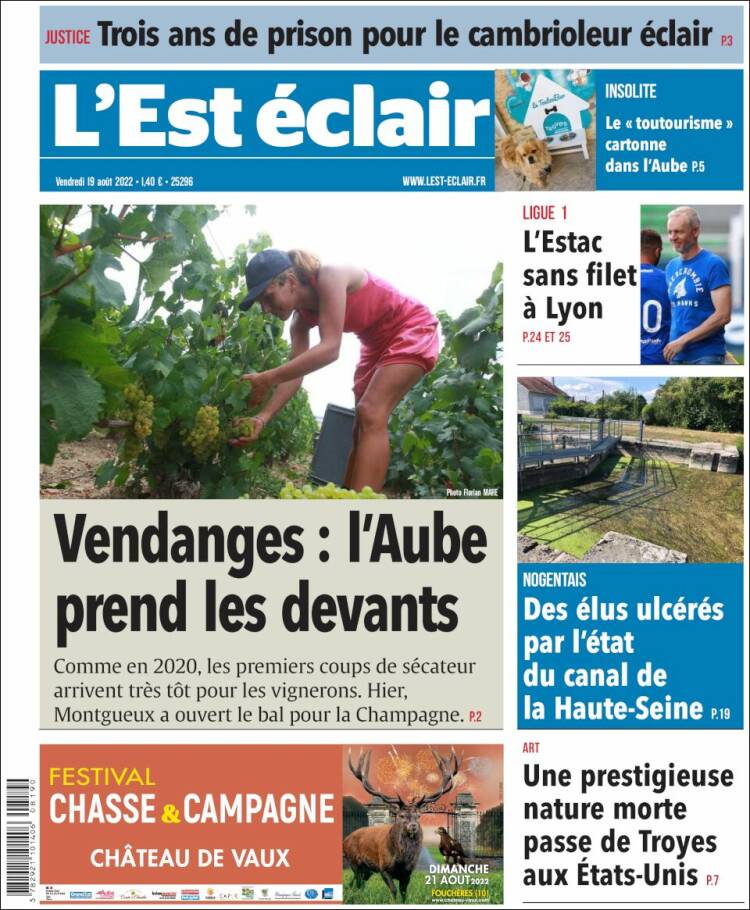 Portada de L'Est Eclair (Francia)