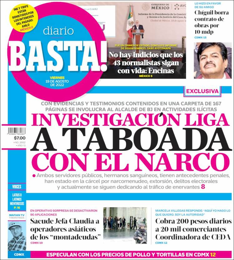 Portada de Diario Basta (M&eacute;xico)