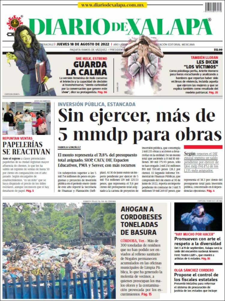 Portada de Diario de Xalapa (M&eacute;xico)