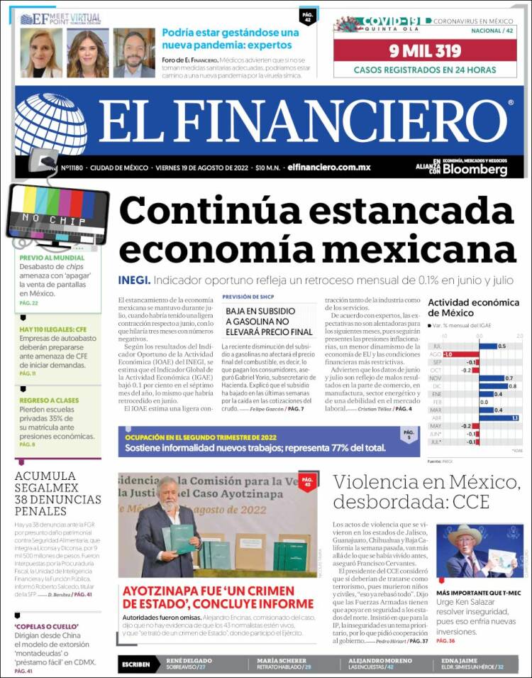 Portada de El Financiero (M&eacute;xico)