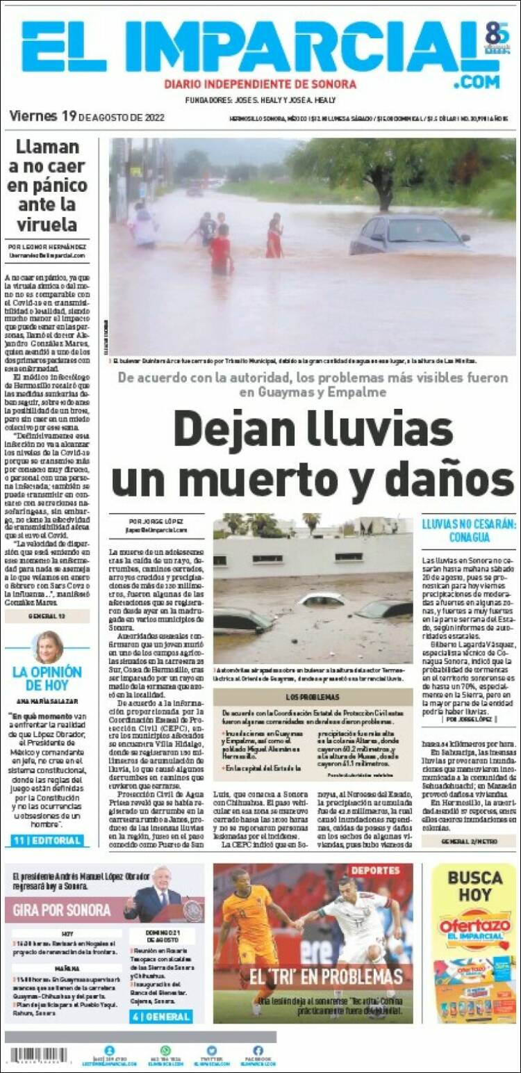 Portada de El Imparcial (M&eacute;xico)