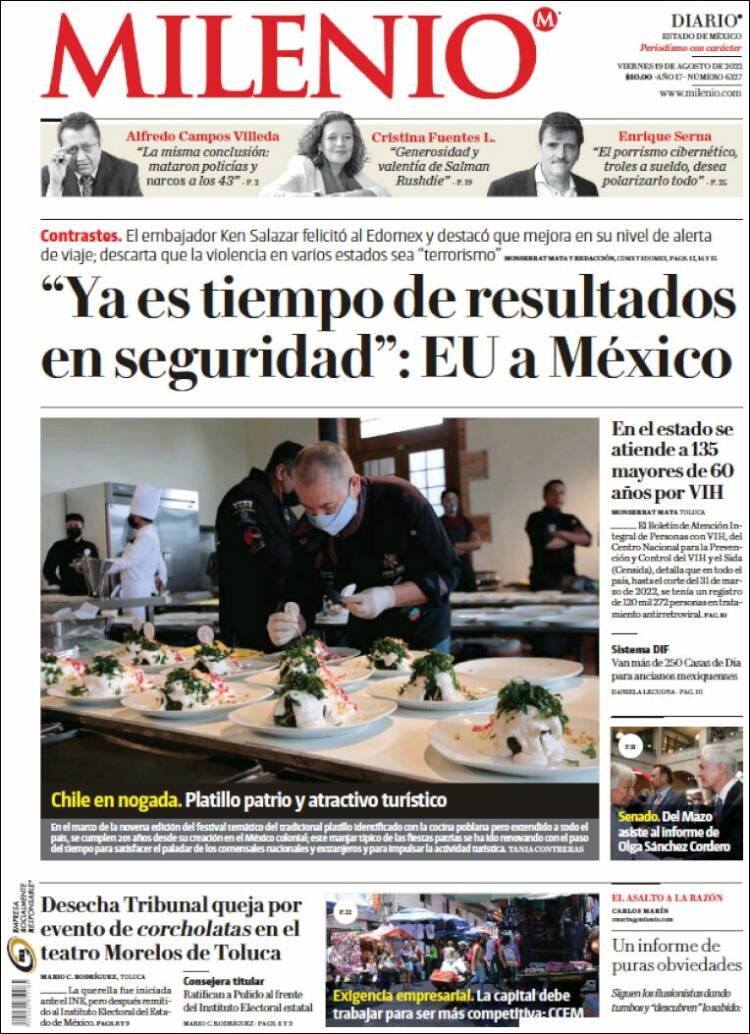 Portada de Milenio - Estado de México (M&eacute;xico)