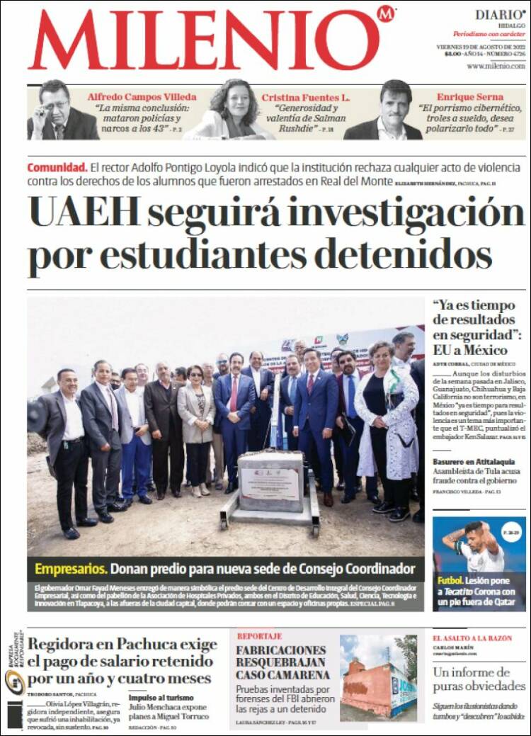 Portada de Milenio de Hidalgo (M&eacute;xico)