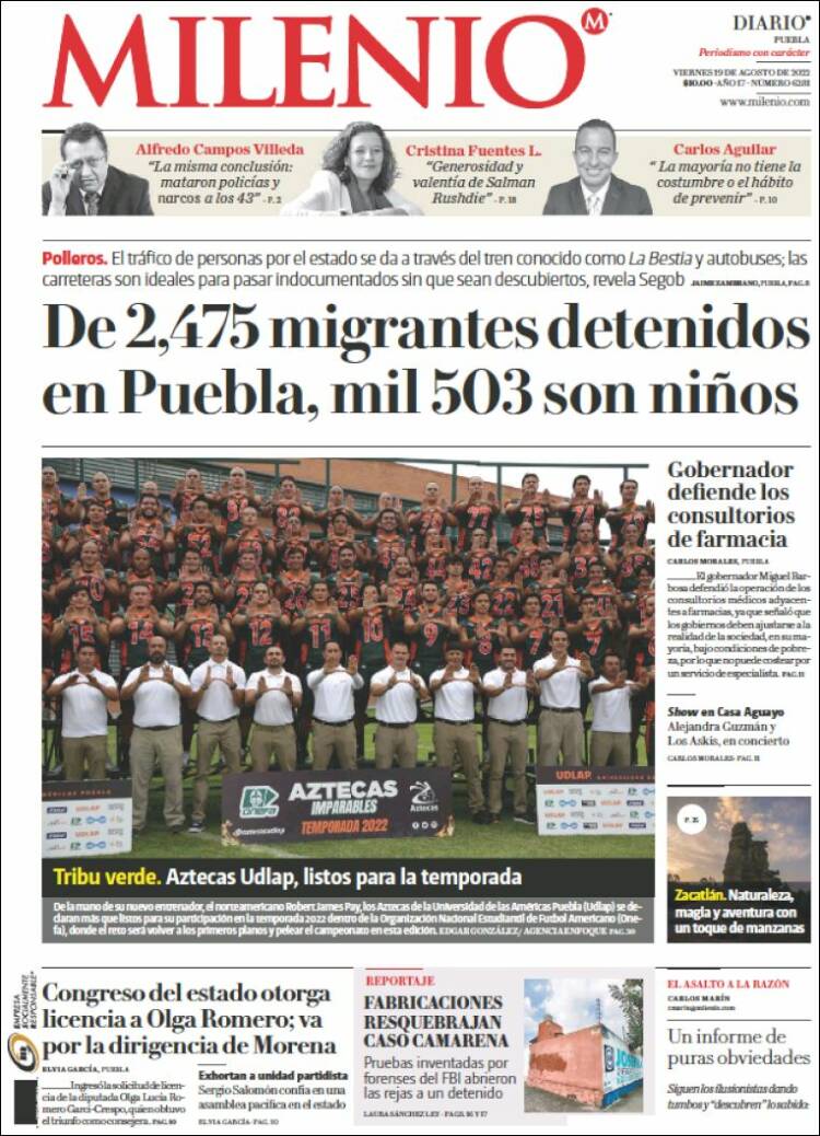 Portada de Milenio de Puebla (M&eacute;xico)