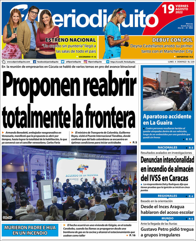 Portada de Periodiquito de Aragua (Venezuela)