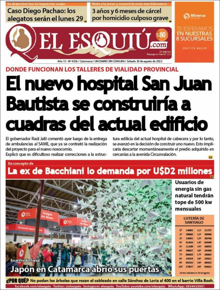 Portada de El Esquiu (Argentina)