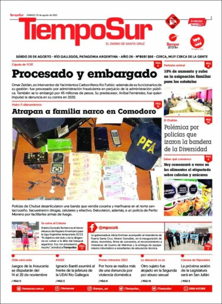 Portada de Tiempo Sur (Argentina)