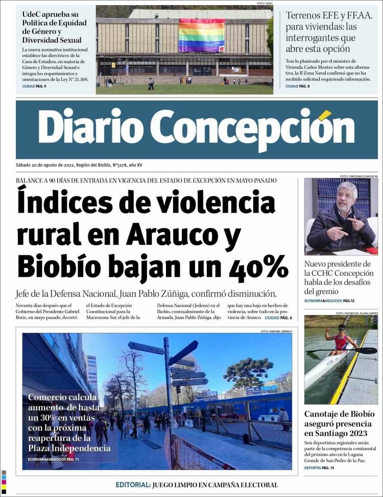 Portada de Diario de Concepción (Chile)