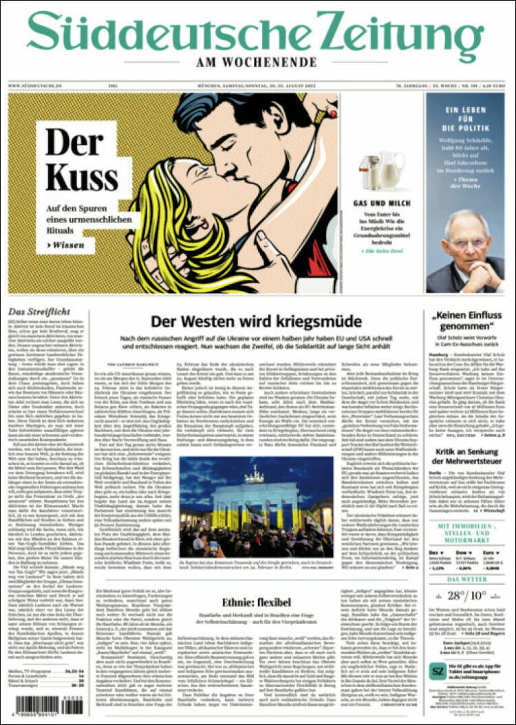 Portada de Sueddeutsche (Alemania)