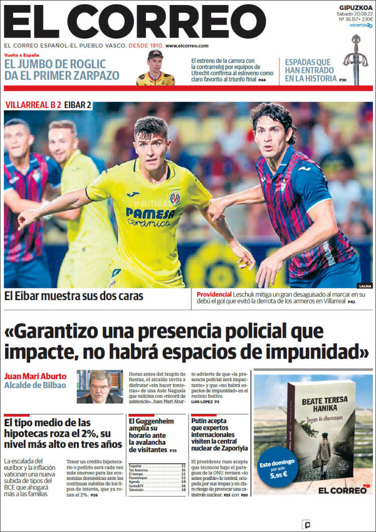 Portada de El Correo - Guipuzcoa (España)