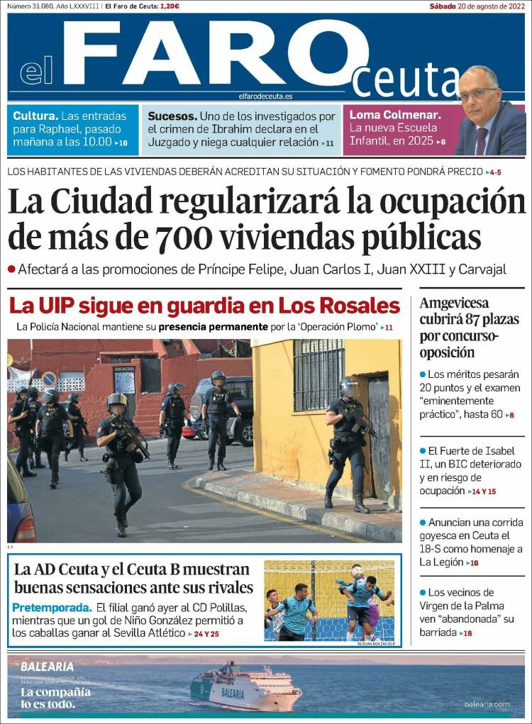 Portada de El Faro de Ceuta (Espagne)