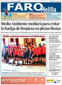 Portada de El Faro de Melilla (España)