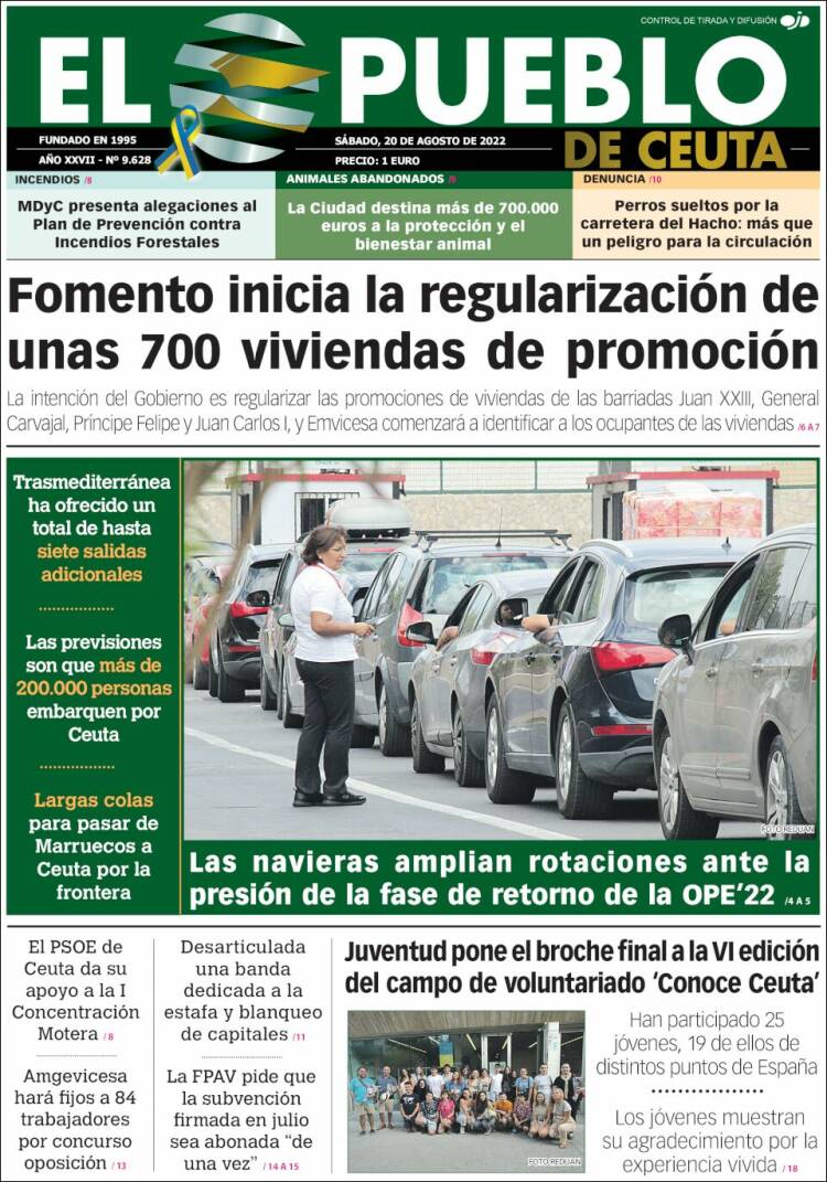 Portada de El Pueblo de Ceuta (Espagne)