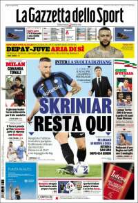 Portada de La Gazzetta dello Sport (Italia)