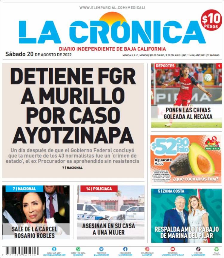 Portada de La Crónica de Baja California (México)