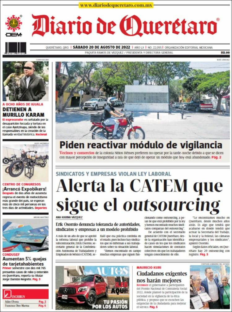 Portada de Diario de Querétaro (México)