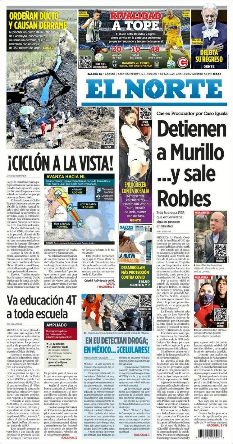 Portada de El Norte (México)