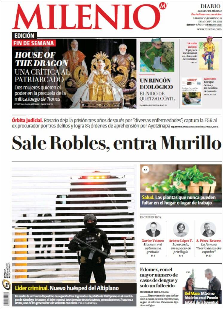 Portada de Milenio - Estado de México (México)