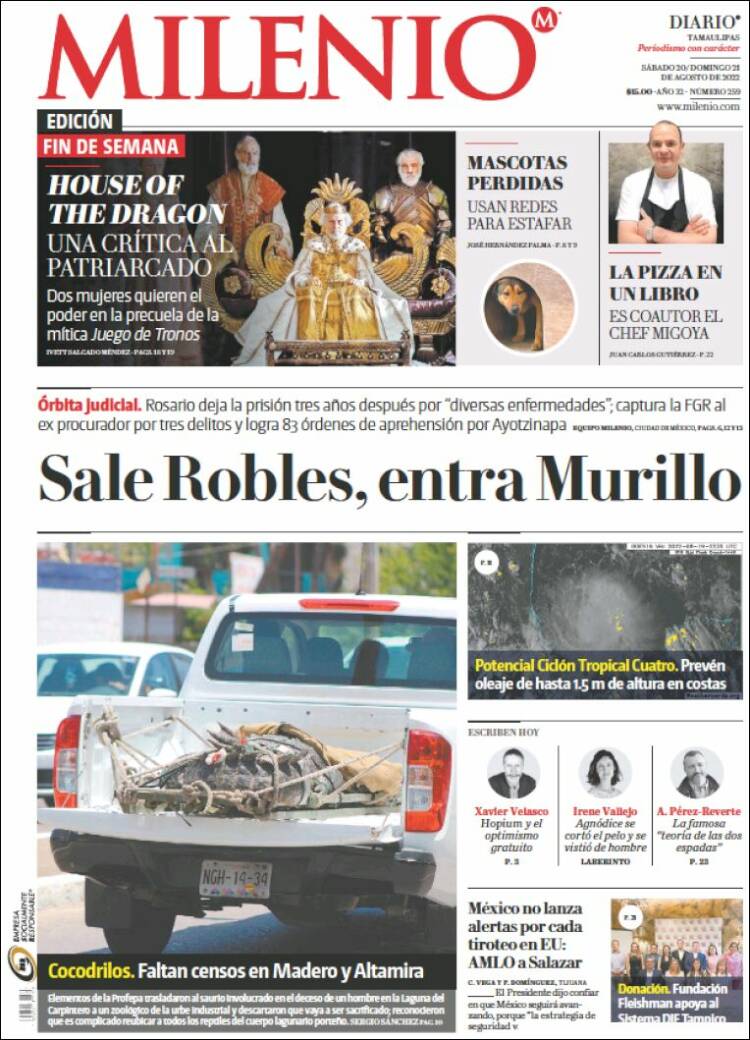 Portada de Milenio - Tamaulipas (México)