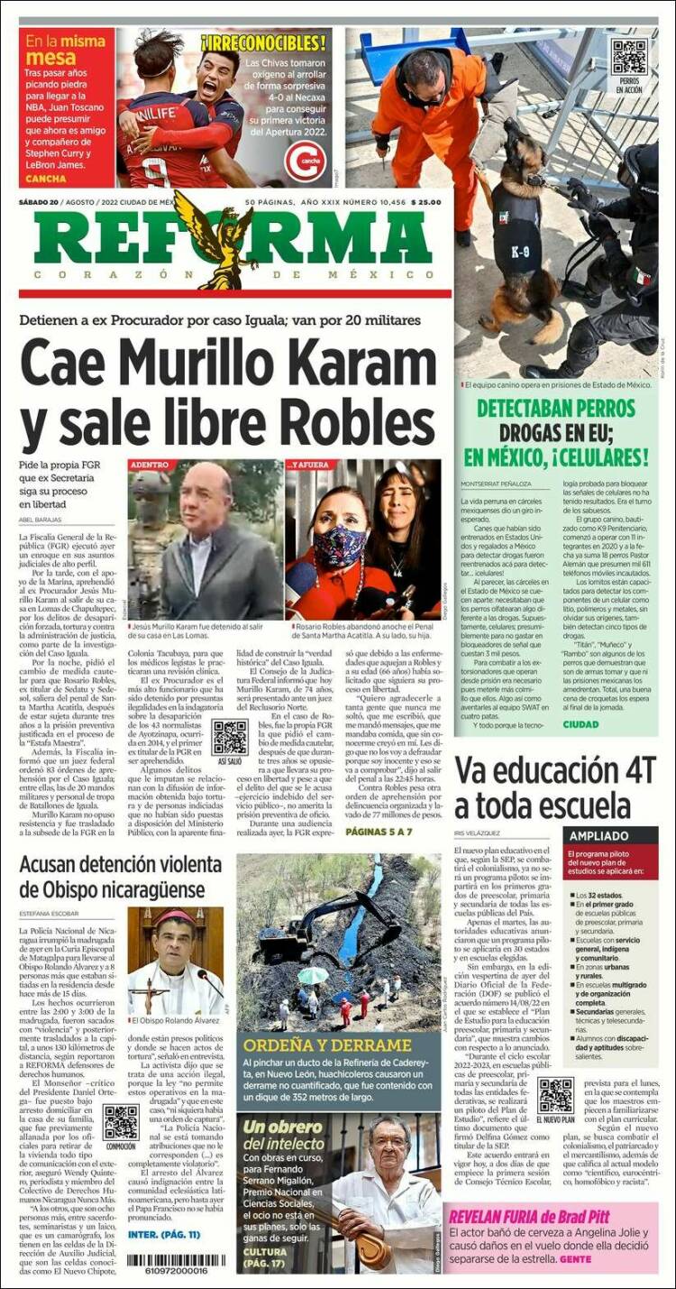 Portada de Reforma (México)