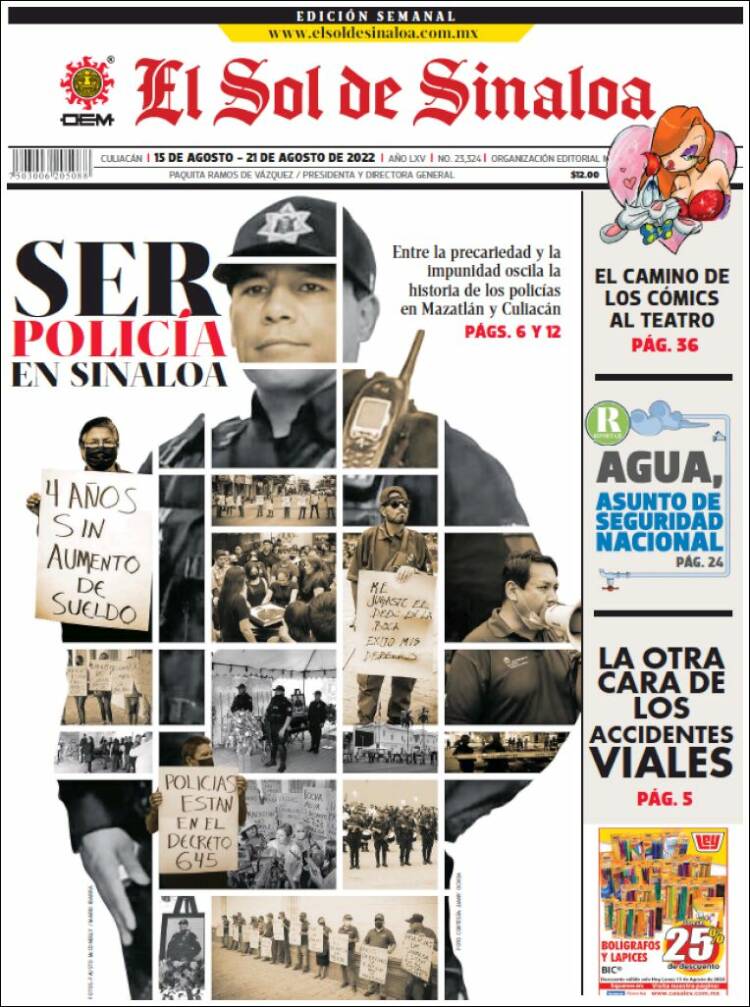 Portada de El Sol de Sinaloa (México)