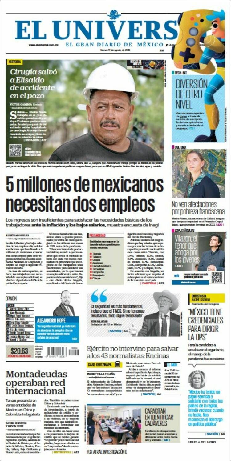 Portada de El Universal (México)