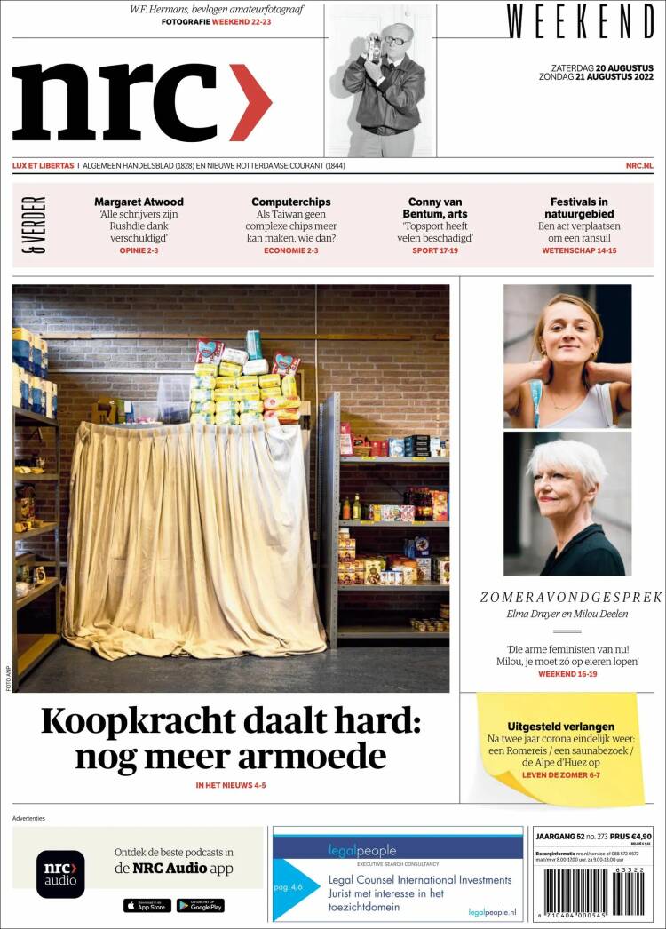Portada de NRC Handelsblad (Pa&iacute;ses Bajos)