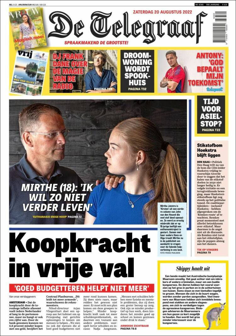 Portada de De Telegraaf (Pa&iacute;ses Bajos)