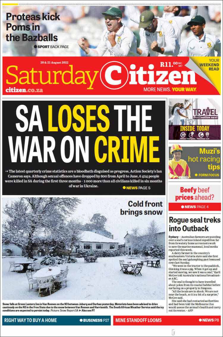Portada de The Citizen (Sud&aacute;frica)