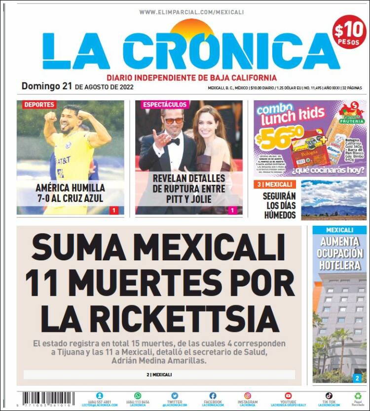 Portada de La Crónica de Baja California (México)