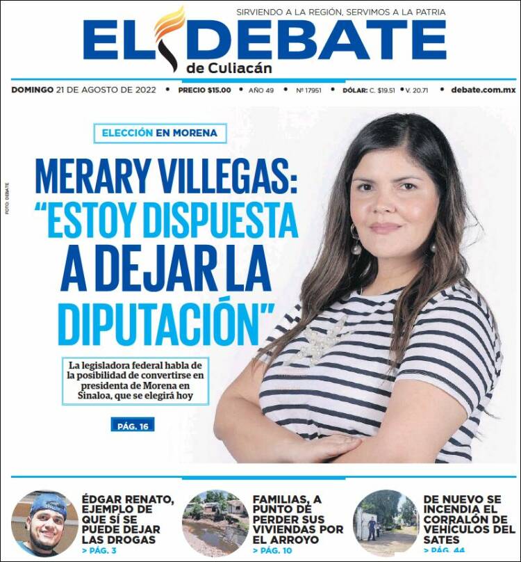 Portada de El Debate de Culiacán (México)
