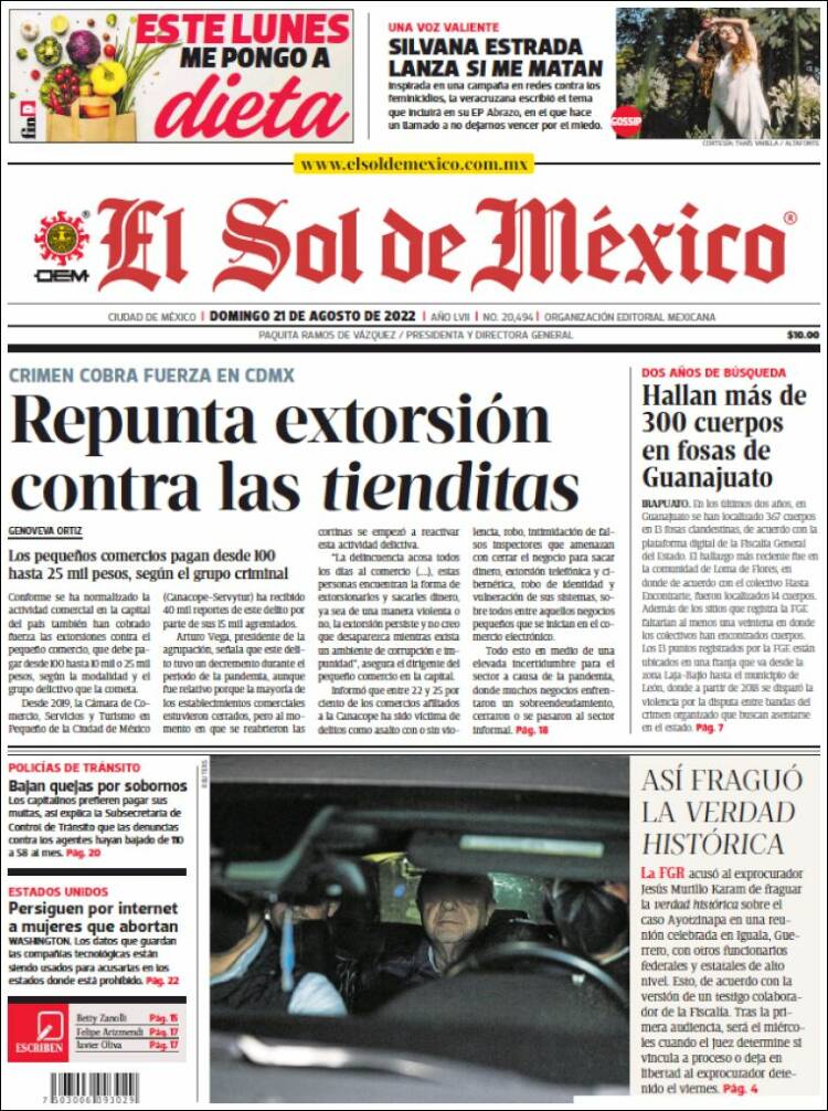 Portada de El Sol de México (México)