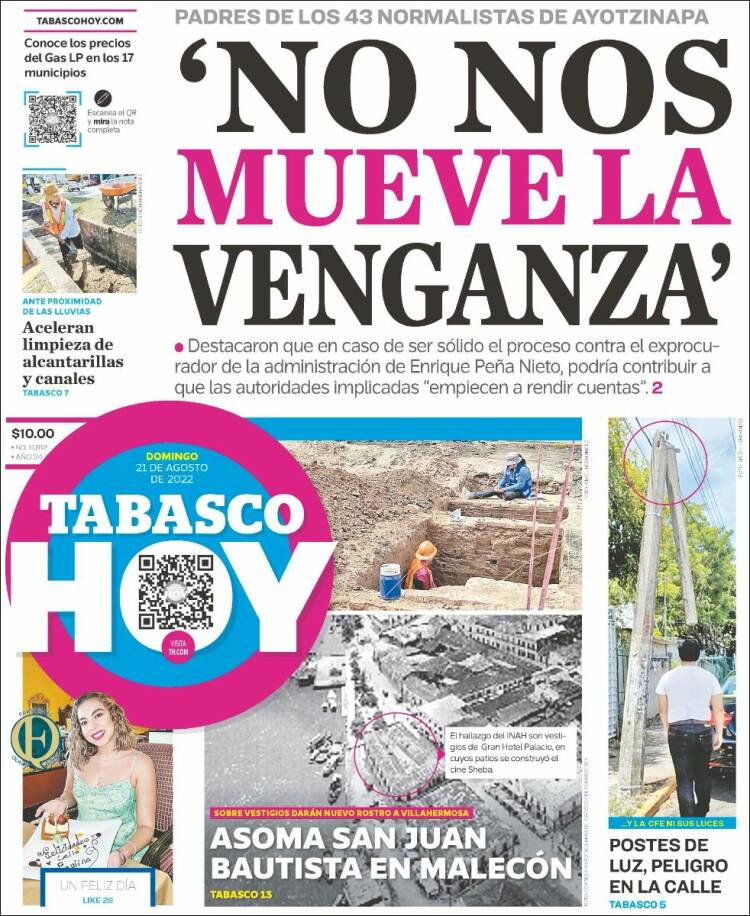 Portada de Tabasco Hoy (México)