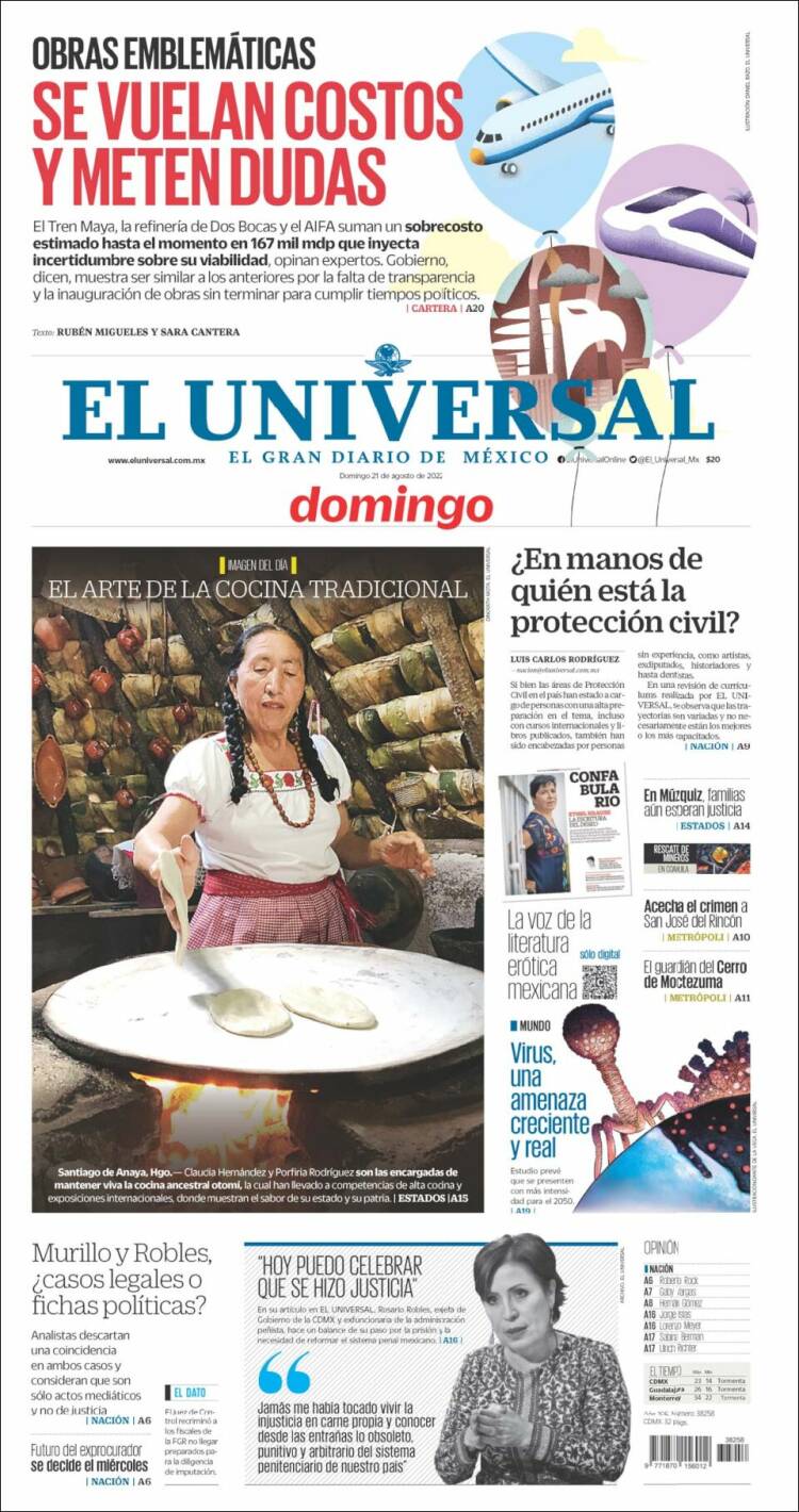 Portada de El Universal (México)