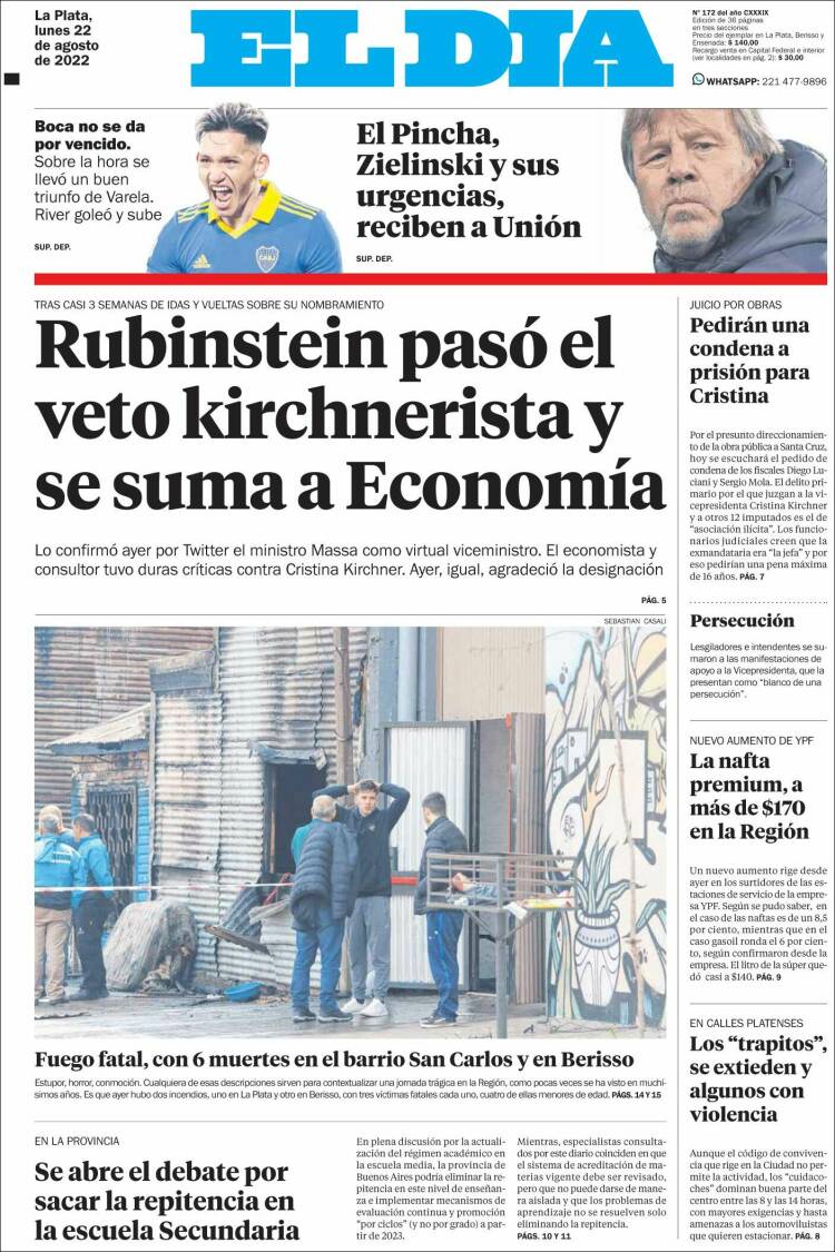 Portada de El Día de la Plata (Argentina)