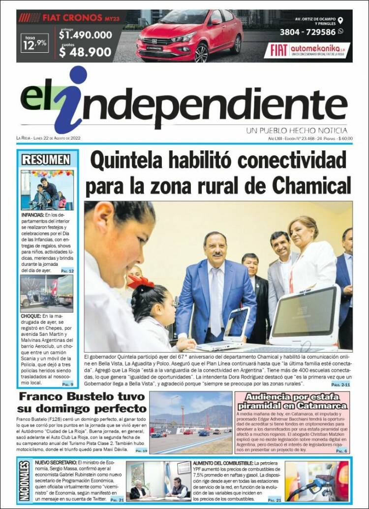 Portada de El Independiente (Argentina)