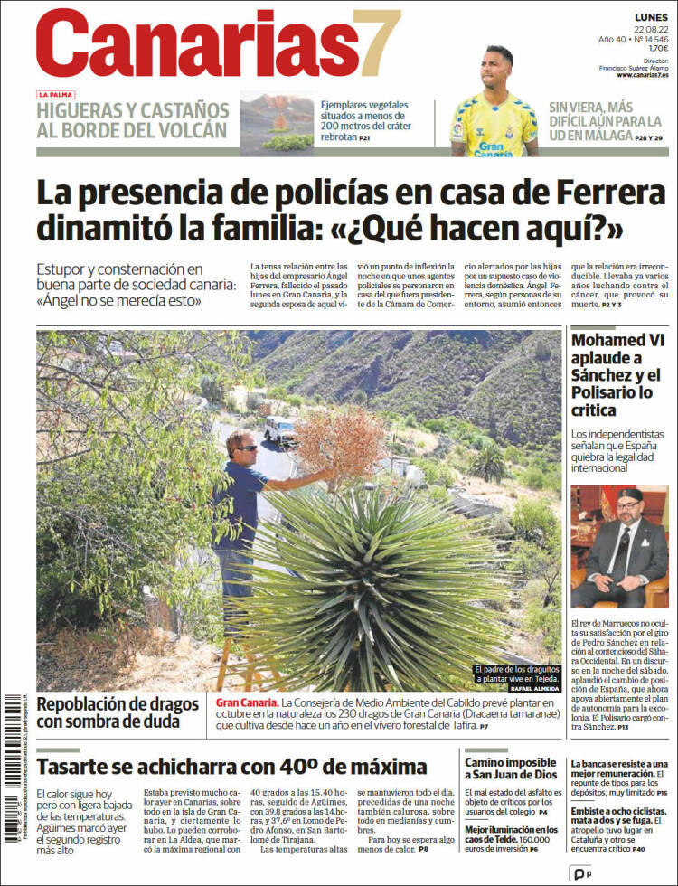 Portada de Canarias 7 (España)